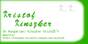 kristof kinszker business card